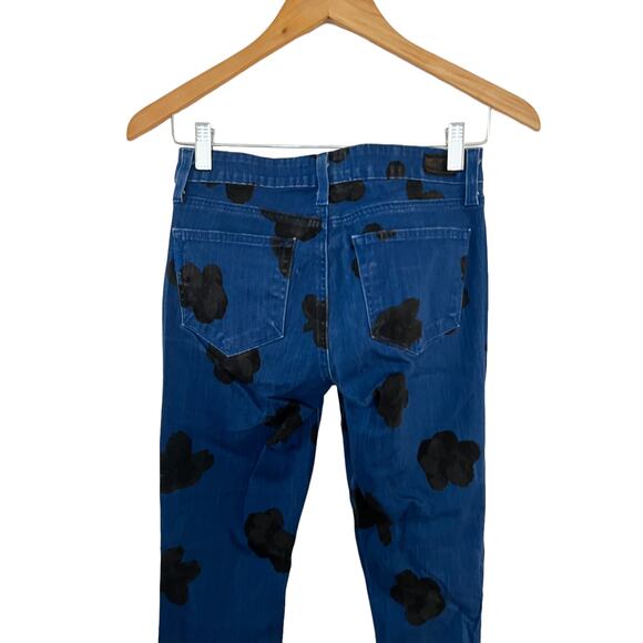 Paige Womens Verdugo Ultra Skinny Jeans Floral Patter Blue 27 - Picture 6 of 10